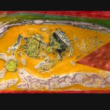 Feeding Time 201830 1/2 x 63 1/2 inchesAcrylic on canvas with collage