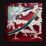 Glide 201882 x 82 inchesAcrylic on canvas with collage