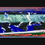 Longboat 201721 x 85 inchesAcrylic on canvas with collage