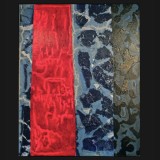 Old Blue Garnet, India Suite 2012Painted Canvas Collage, 60 x 48 inches.